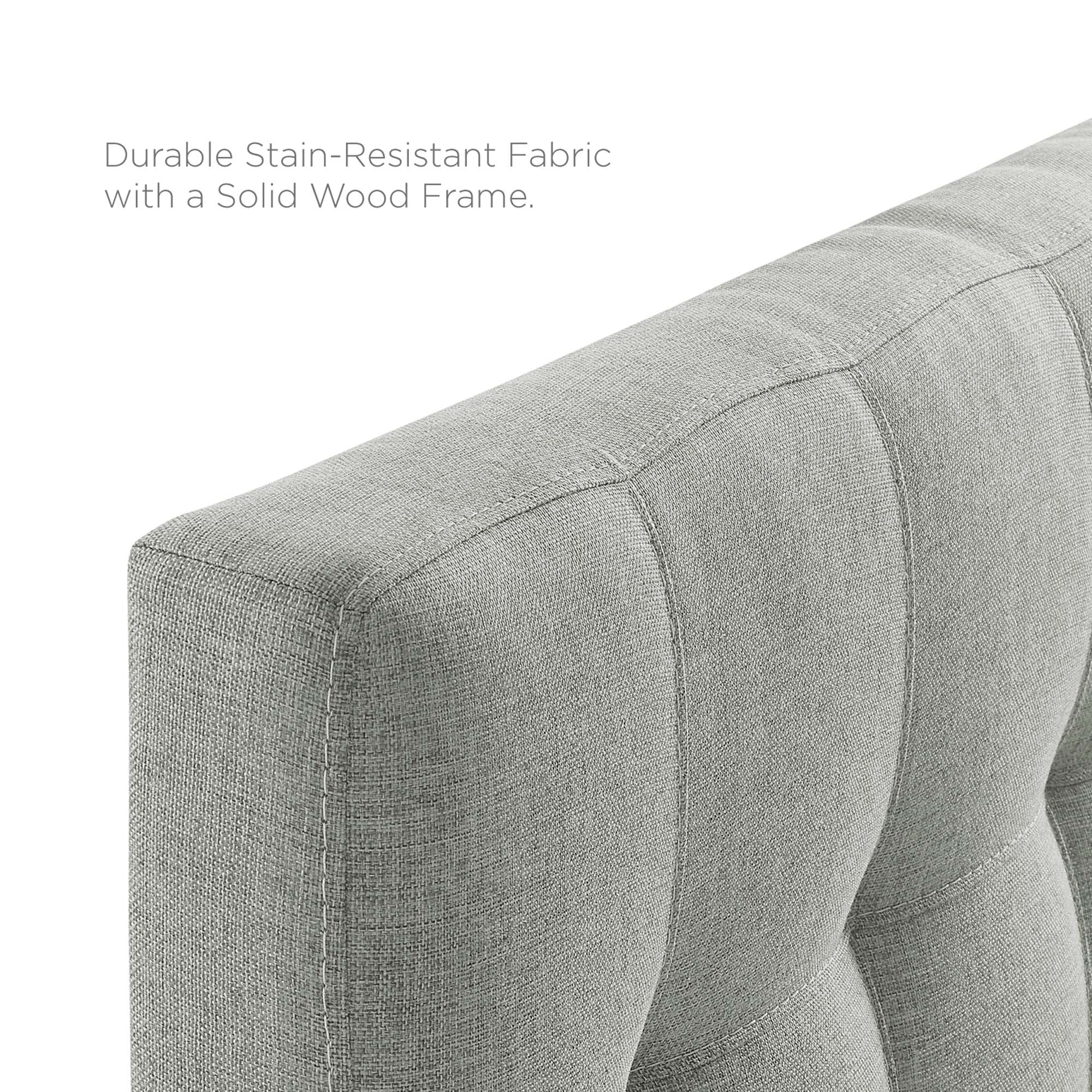 Lily Upholstered Fabric Twin Headboard - Gray