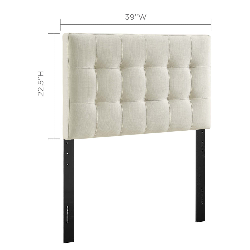 Lily Upholstered Fabric Twin Headboard - Ivory