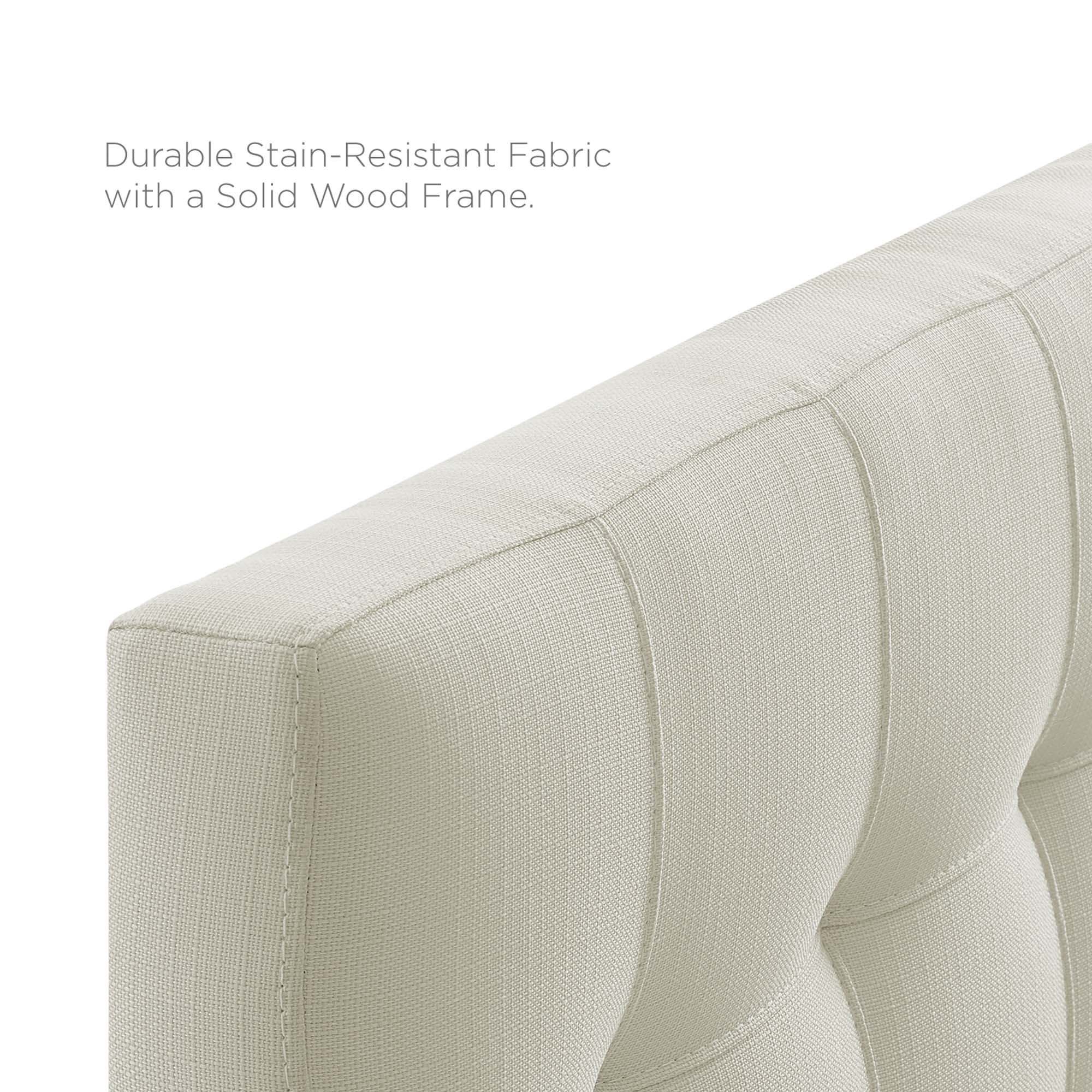 Lily Upholstered Fabric Twin Headboard - Ivory