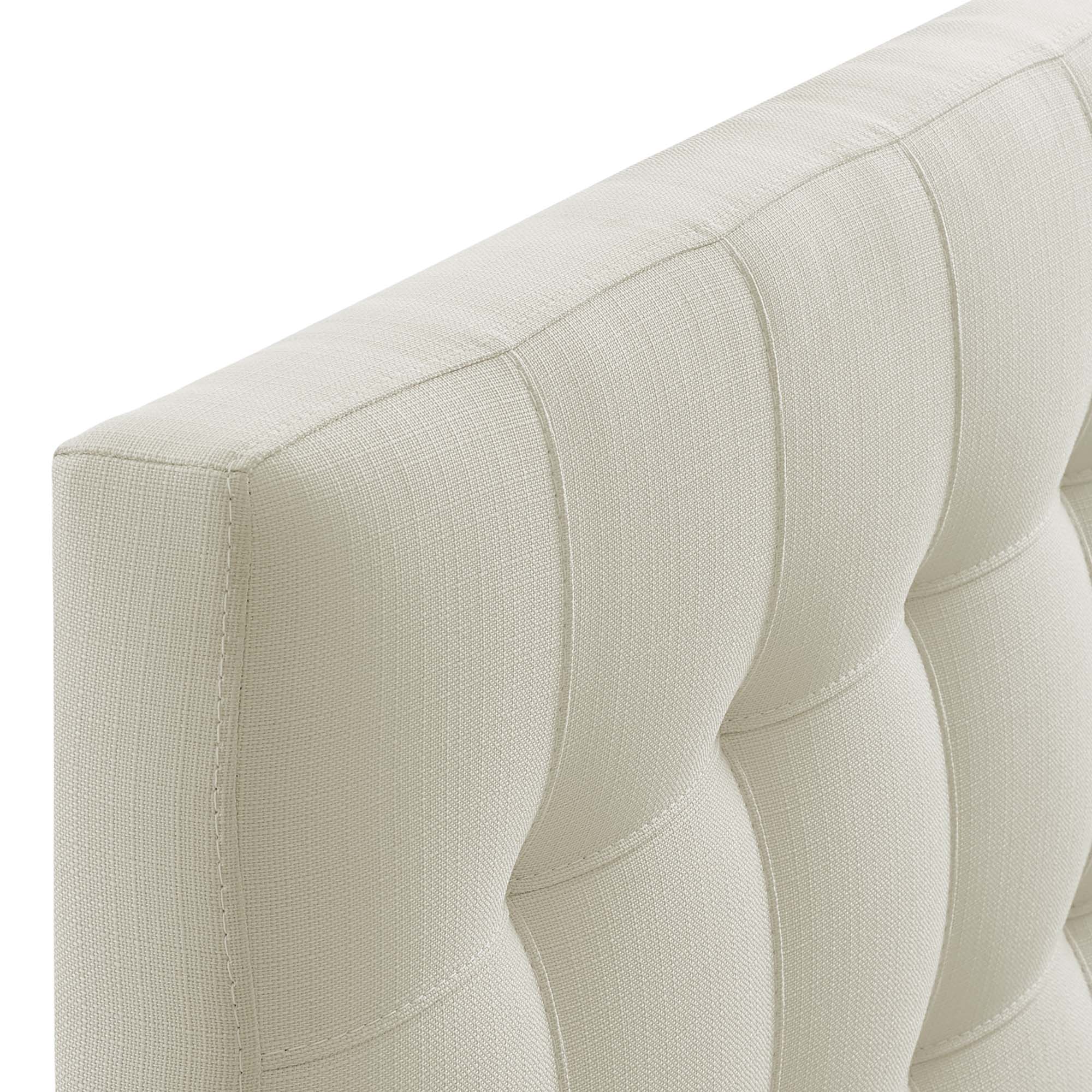Lily Upholstered Fabric Twin Headboard - Ivory