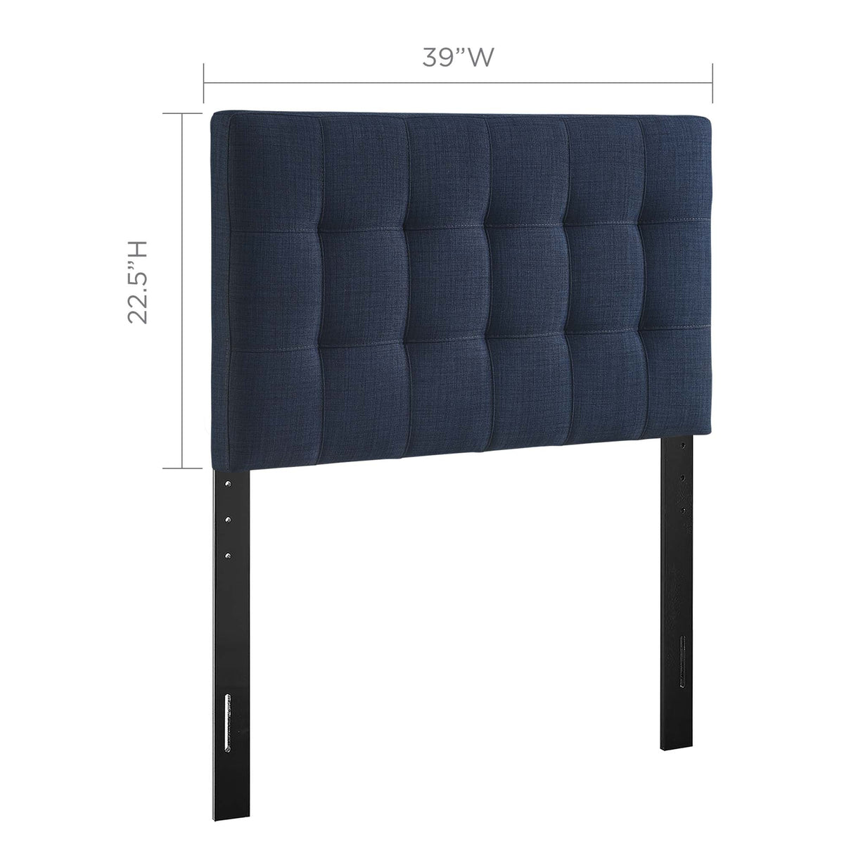Lily Upholstered Fabric Twin Headboard - Navy