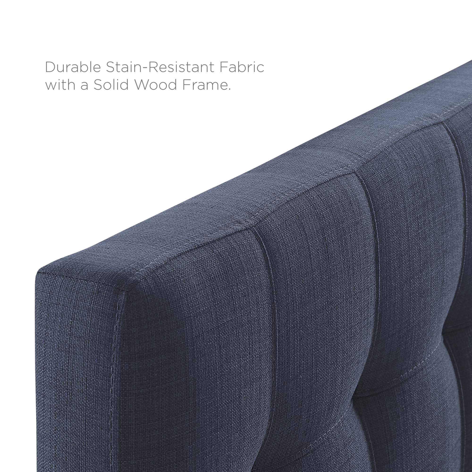 Lily Upholstered Fabric Twin Headboard - Navy