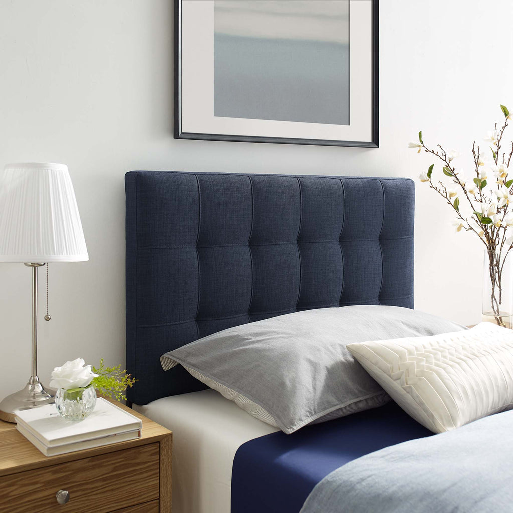 Lily Upholstered Fabric Twin Headboard - Navy