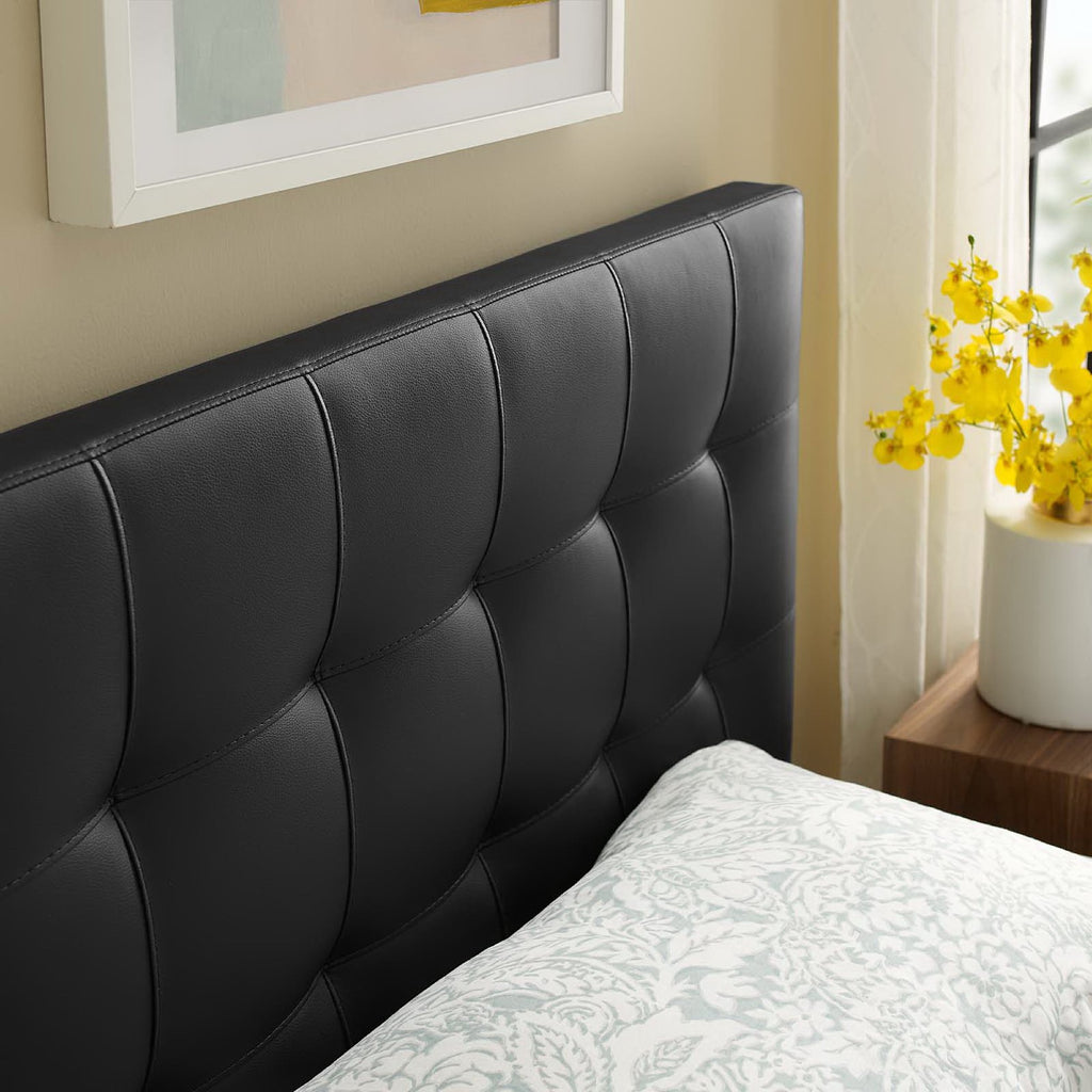 Lily Upholstered Vinyl Twin Headboard - Black