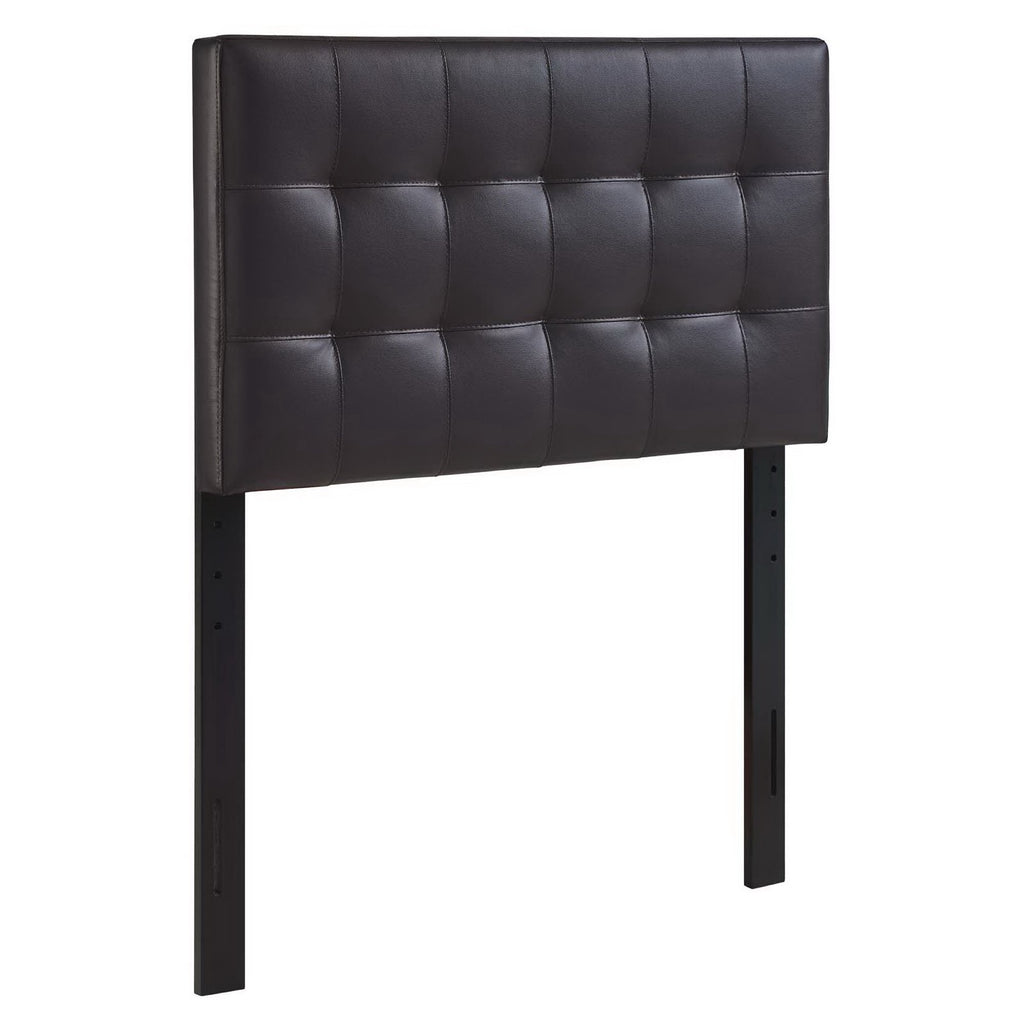 Lily Upholstered Vinyl Twin Headboard - Brown