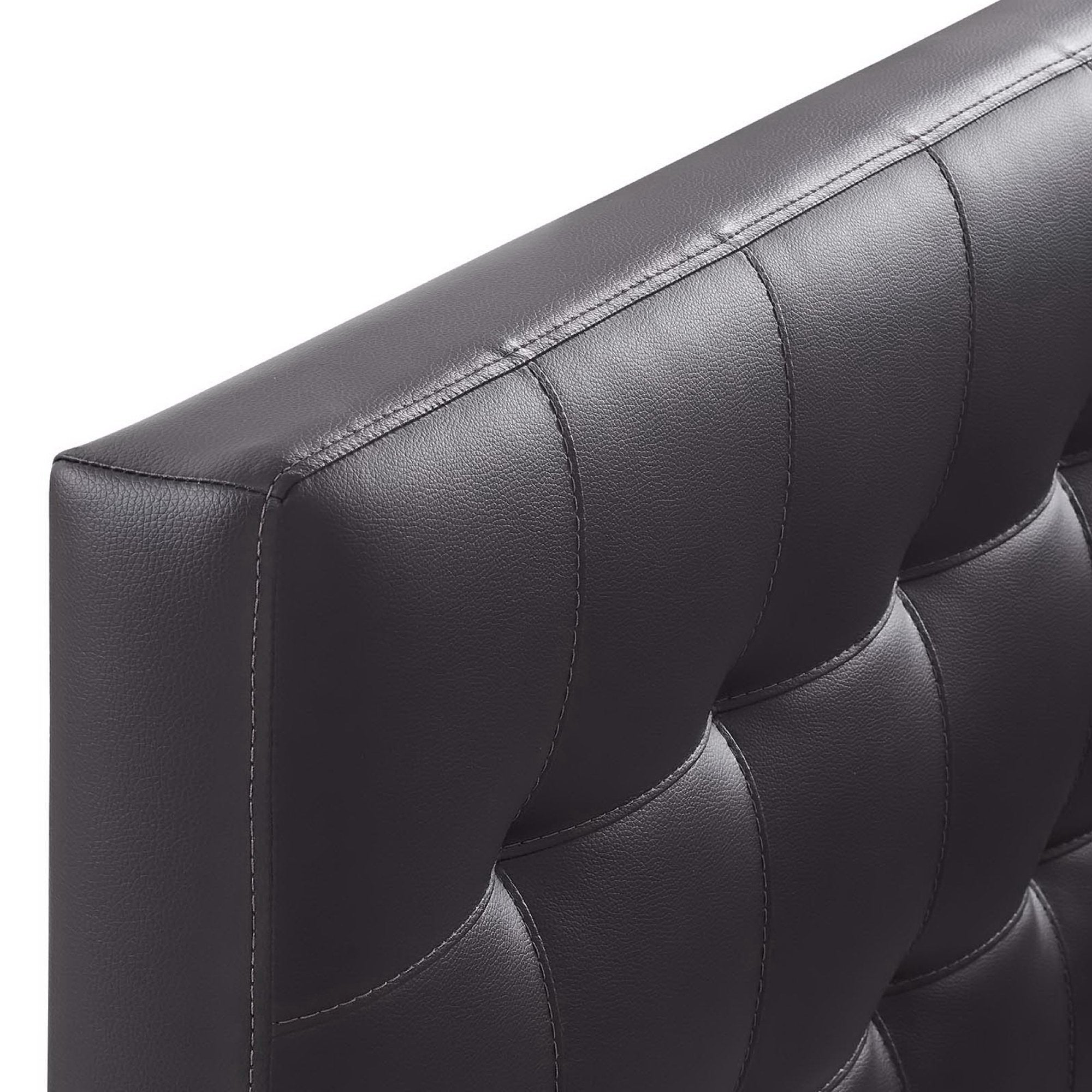 Lily Upholstered Vinyl Twin Headboard - Brown