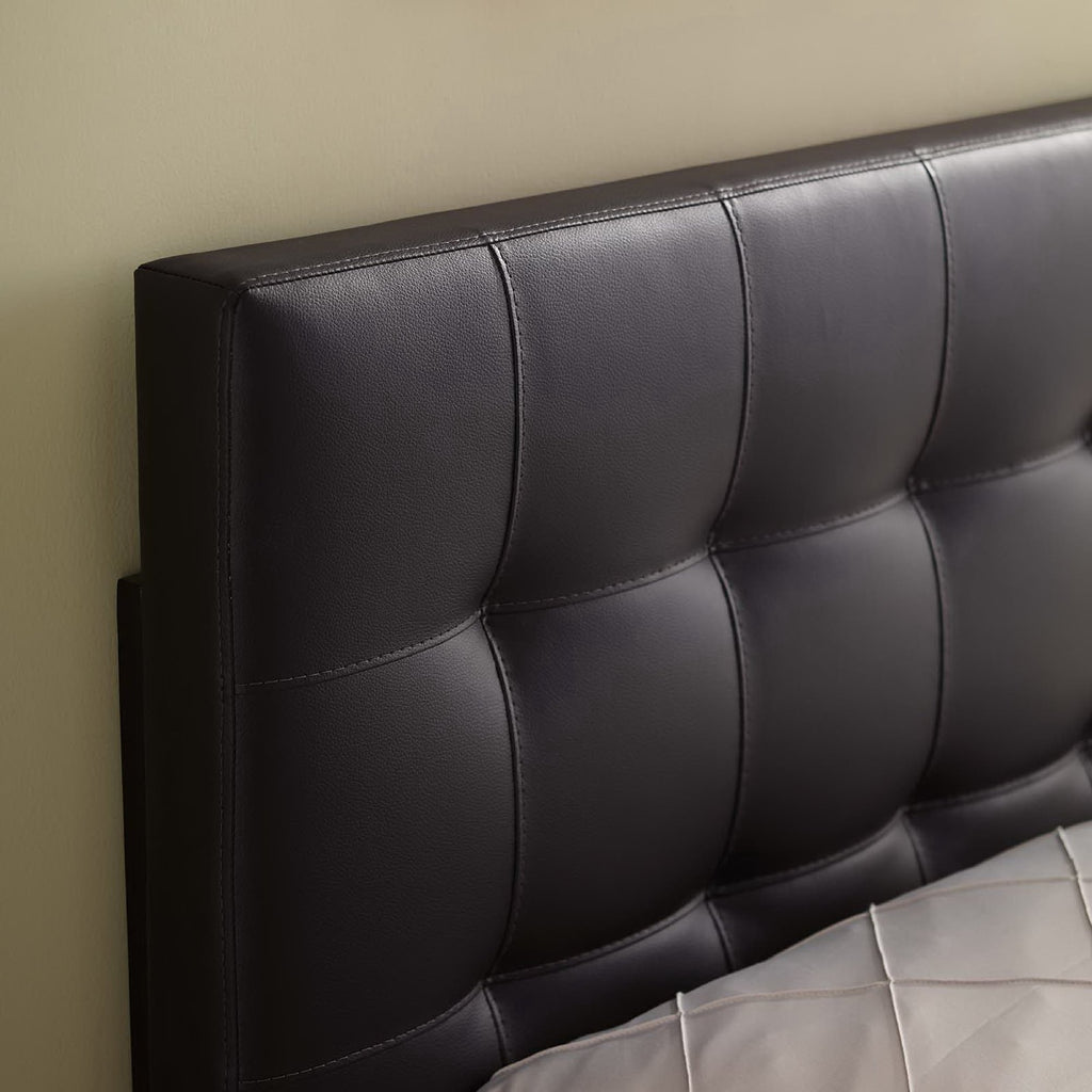 Lily Upholstered Vinyl Twin Headboard - Brown