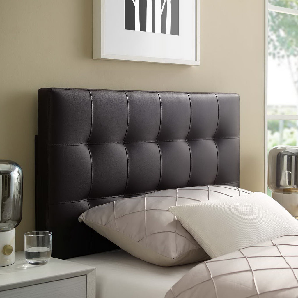 Lily Upholstered Vinyl Twin Headboard - Brown