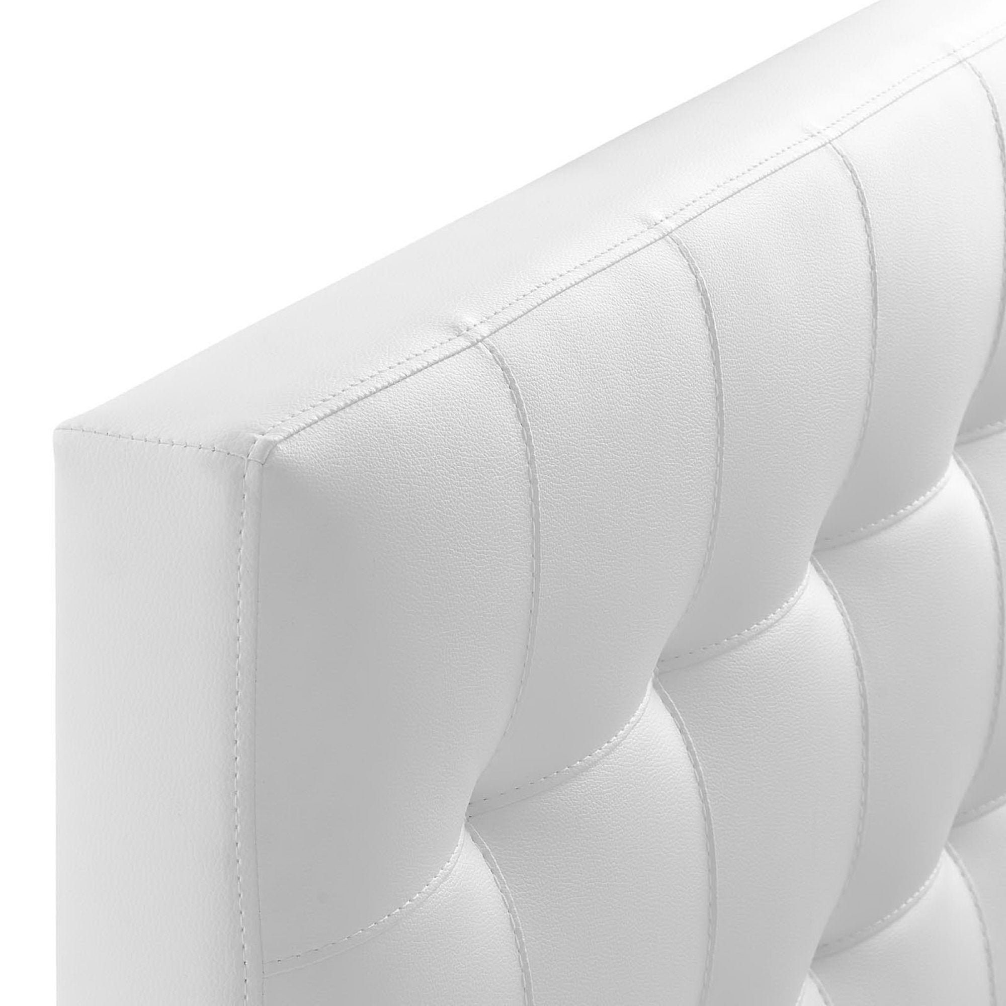 Lily Upholstered Vinyl Twin Headboard - White