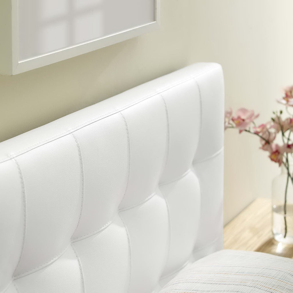 Lily Upholstered Vinyl Twin Headboard - White