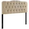 Annabel Upholstered Fabric Queen Headboard - Beige