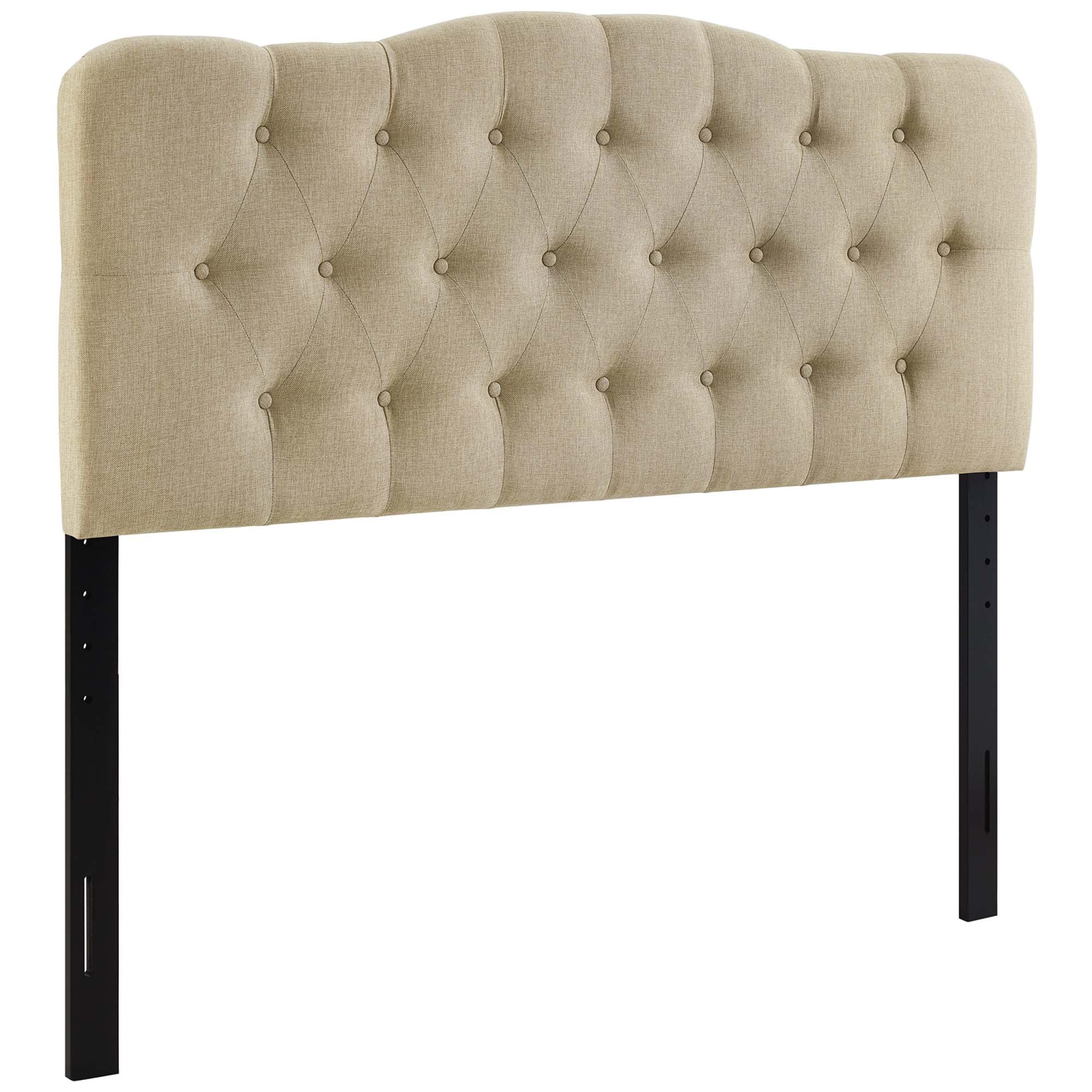 Annabel Upholstered Fabric Queen Headboard - Beige