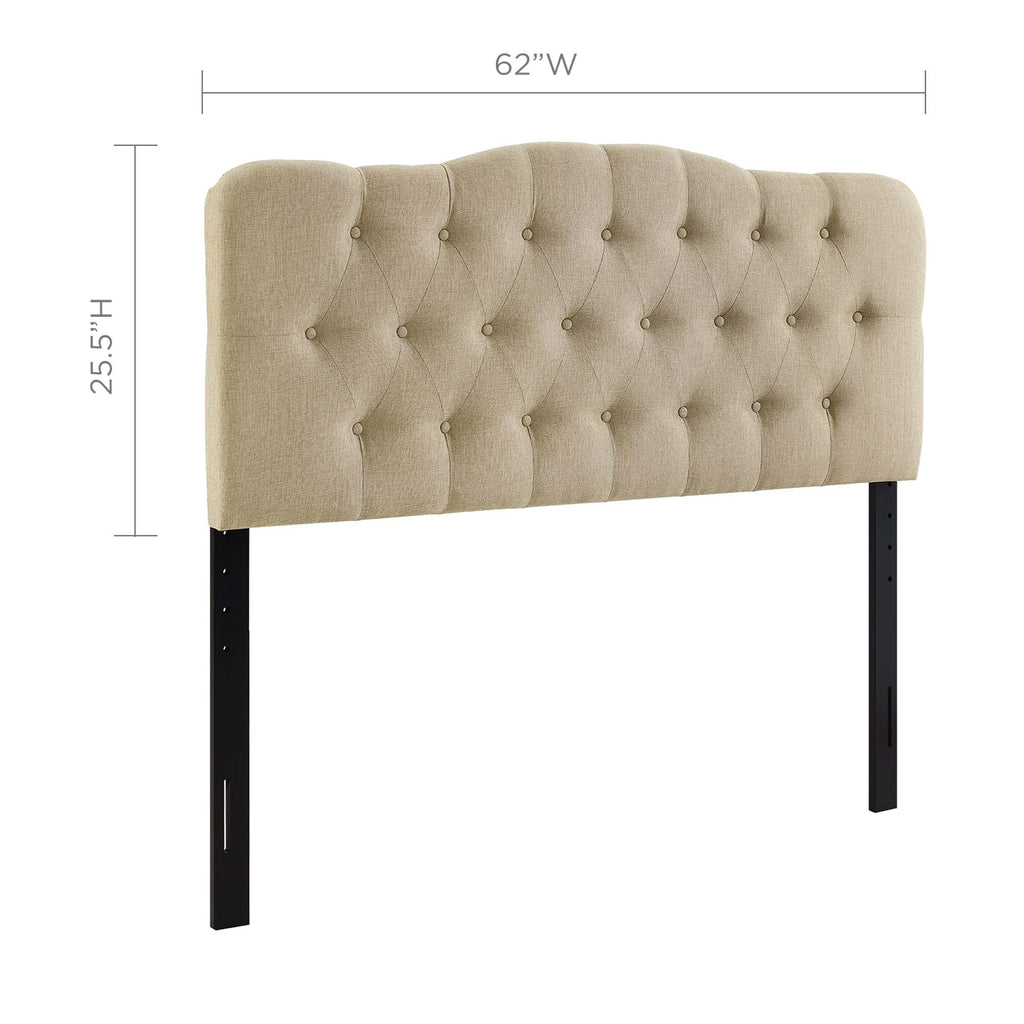 Annabel Upholstered Fabric Queen Headboard - Beige