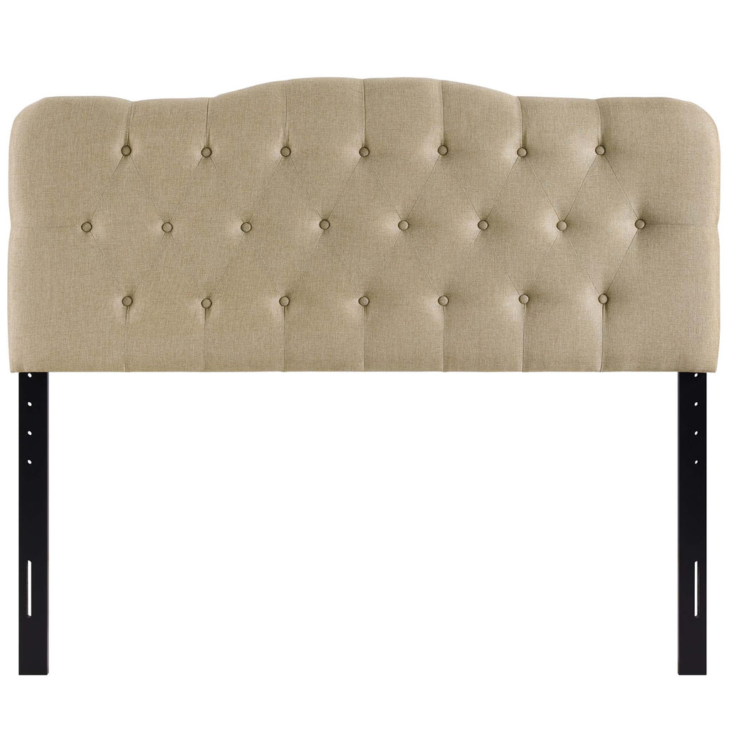 Annabel Upholstered Fabric Queen Headboard - Beige