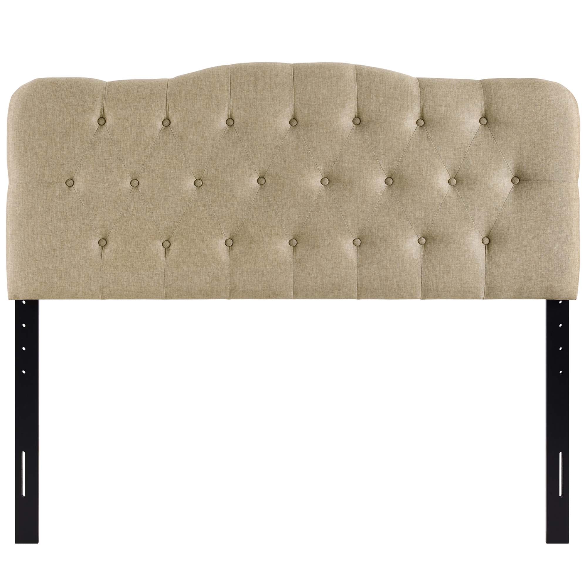 Annabel Upholstered Fabric Queen Headboard - Beige