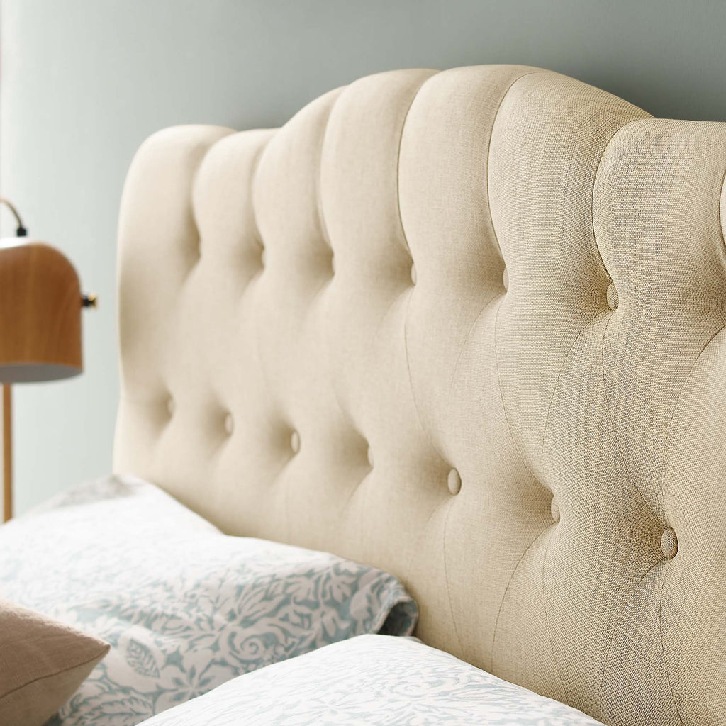 Annabel Upholstered Fabric Queen Headboard - Beige