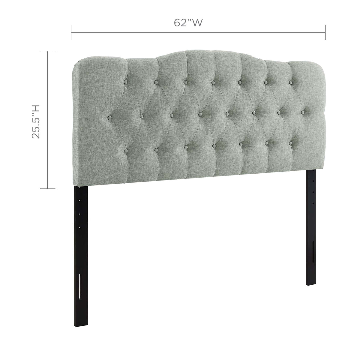 Annabel Upholstered Fabric Queen Headboard - Gray