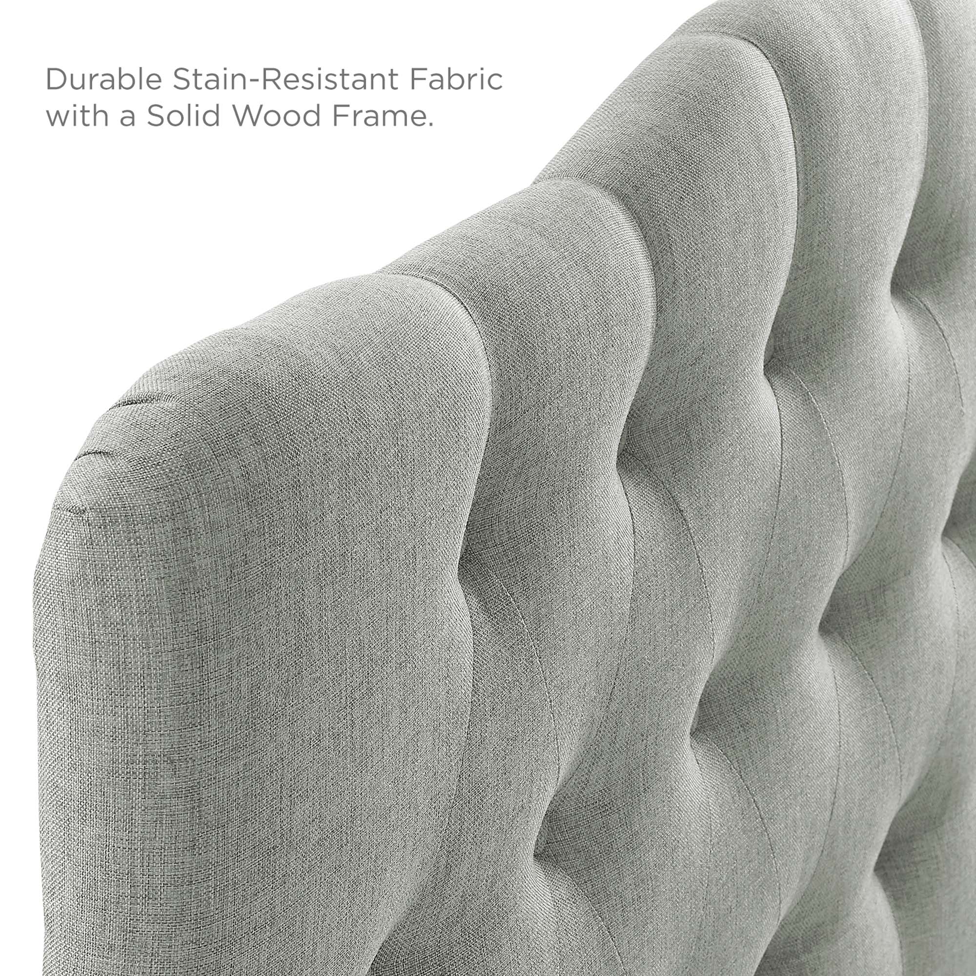 Annabel Upholstered Fabric Queen Headboard - Gray