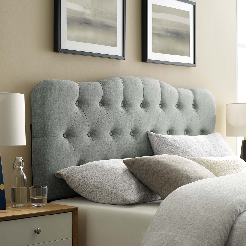Annabel Upholstered Fabric Queen Headboard - Gray