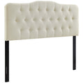 Annabel Upholstered Fabric Queen Headboard - Ivory
