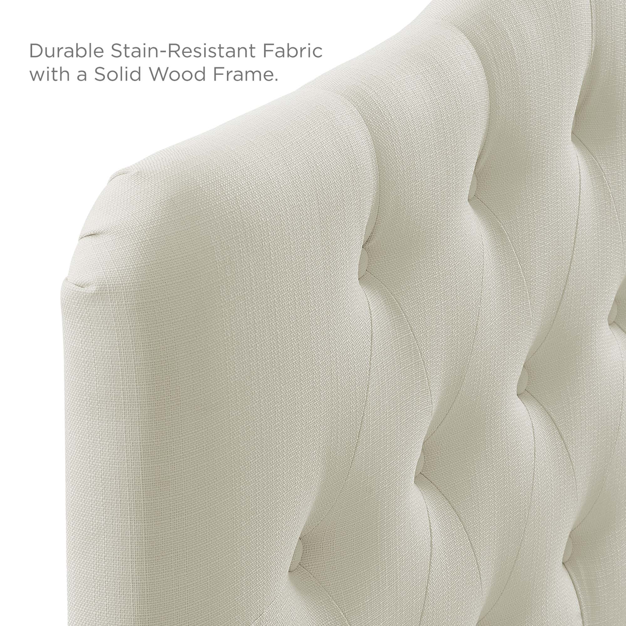Annabel Upholstered Fabric Queen Headboard - Ivory
