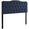 Annabel Upholstered Fabric Queen Headboard - Navy