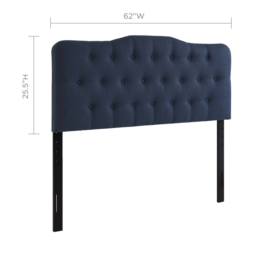 Annabel Upholstered Fabric Queen Headboard - Navy