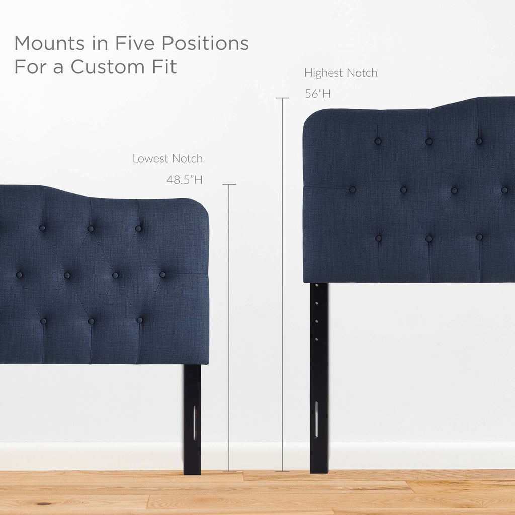 Annabel Upholstered Fabric Queen Headboard - Navy