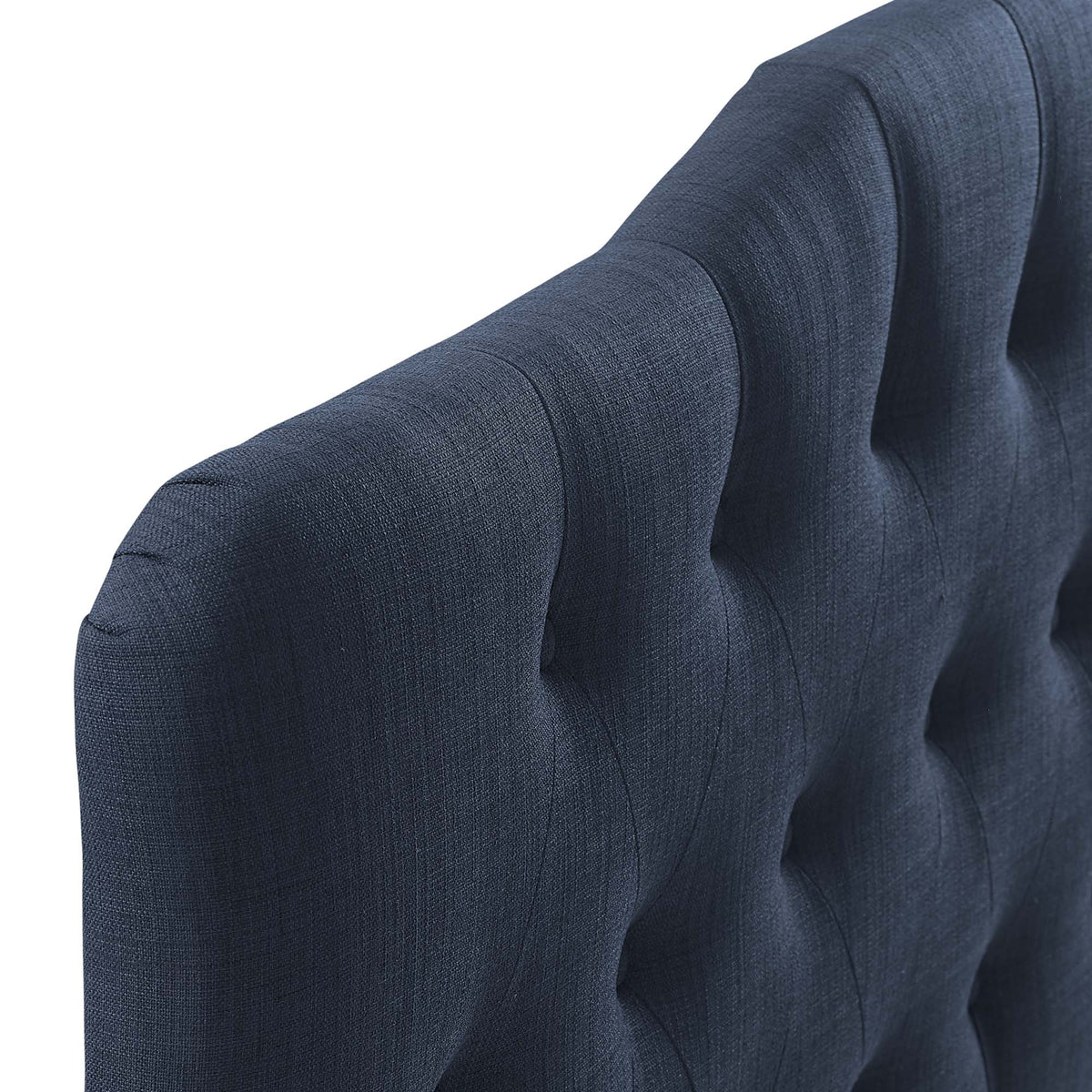 Annabel Upholstered Fabric Queen Headboard - Navy