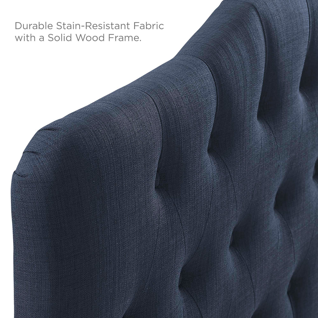 Annabel Upholstered Fabric Queen Headboard - Navy