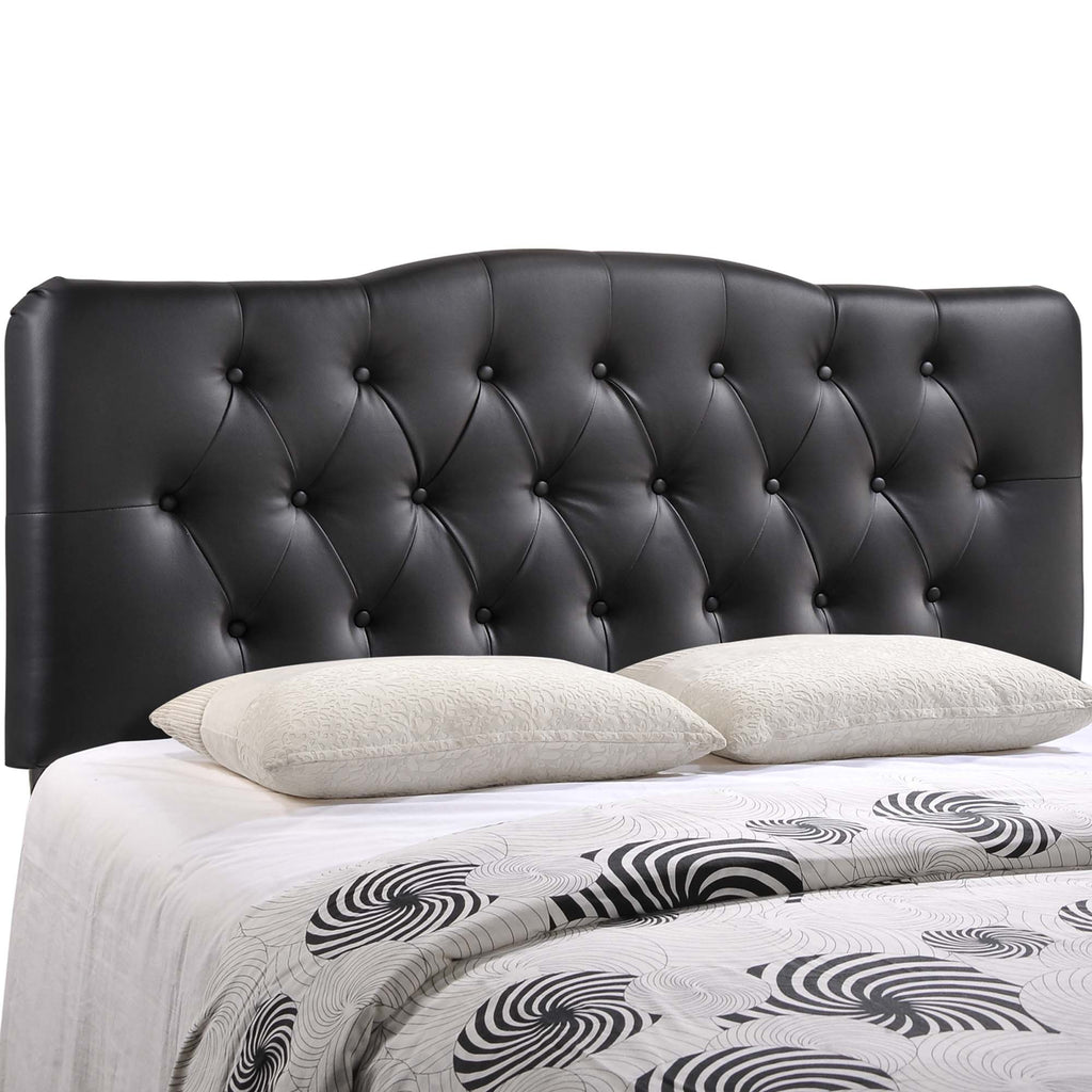 Annabel Upholstered Vinyl Queen Headboard - Black