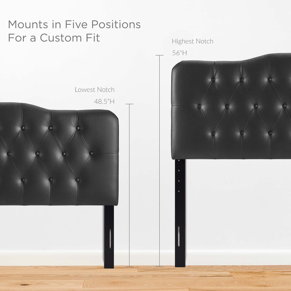 Annabel Upholstered Vinyl Queen Headboard - Black
