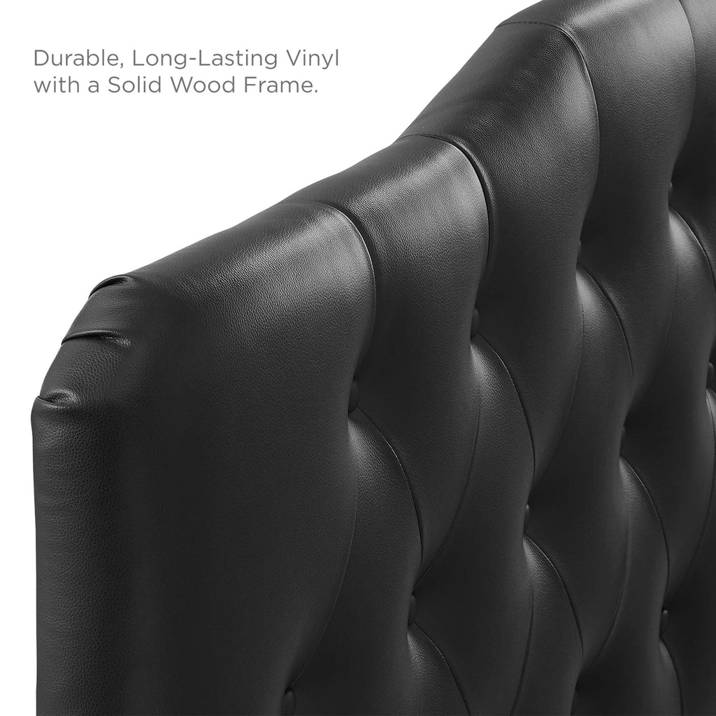 Annabel Upholstered Vinyl Queen Headboard - Black