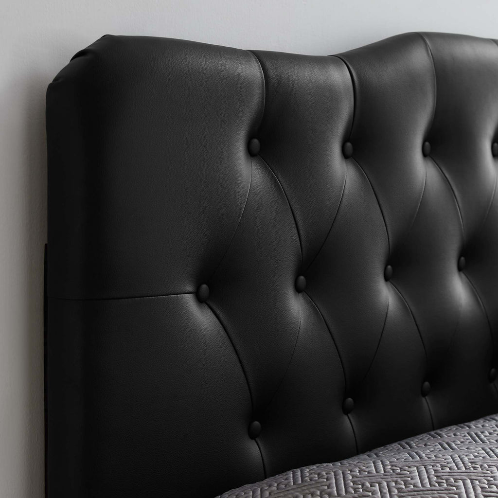 Annabel Upholstered Vinyl Queen Headboard - Black