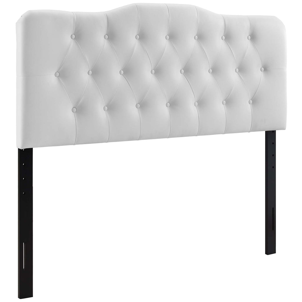Annabel Upholstered Vinyl Queen Headboard - White