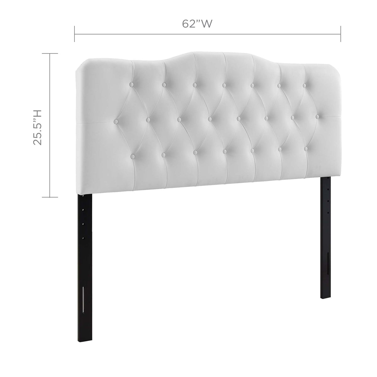 Annabel Upholstered Vinyl Queen Headboard - White