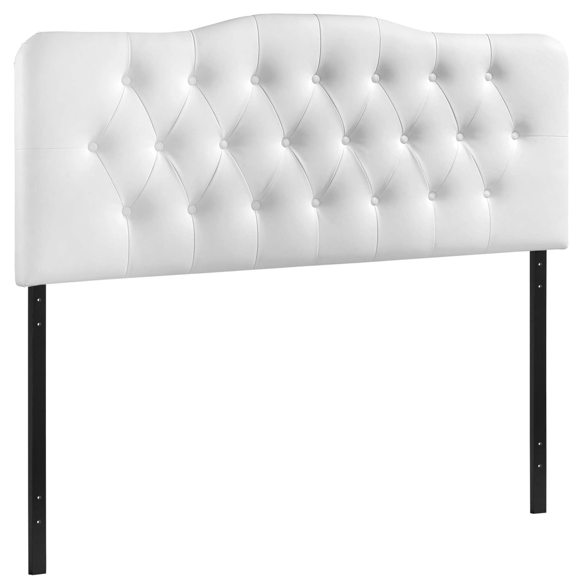 Annabel Upholstered Vinyl Full Headboard - White