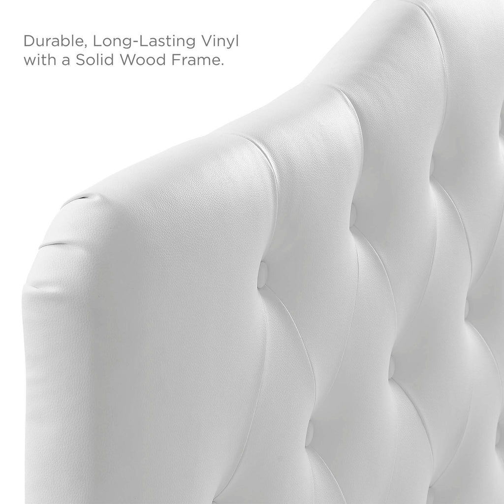 Annabel Upholstered Vinyl Full Headboard - White