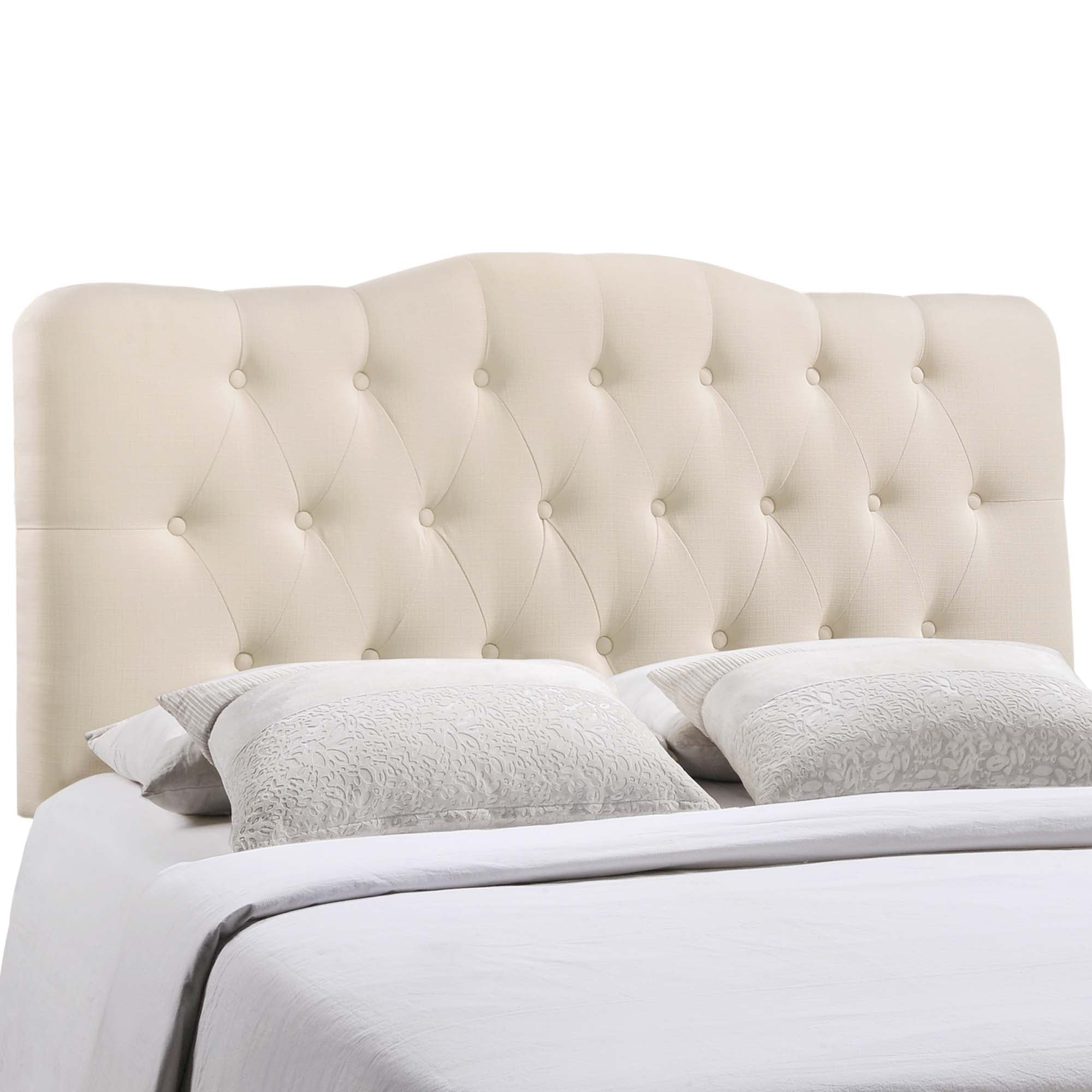 Annabel Upholstered Fabric King Headboard - Ivory