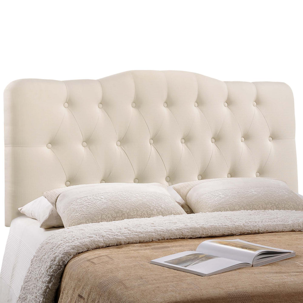 Annabel Upholstered Fabric King Headboard - Ivory