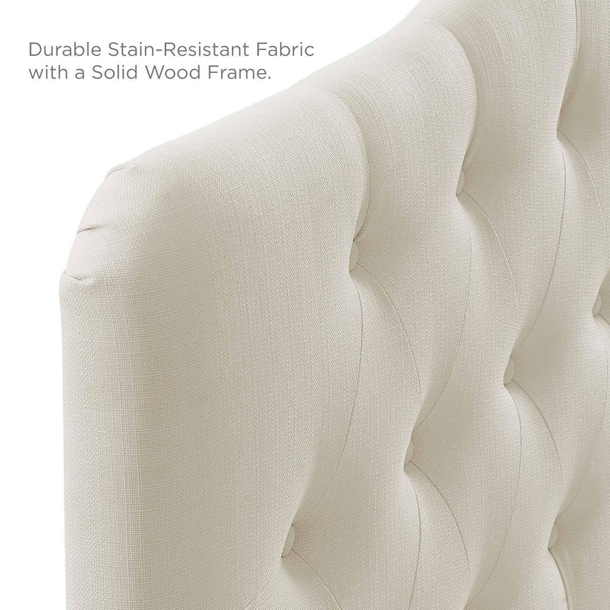 Annabel Upholstered Fabric King Headboard - Ivory