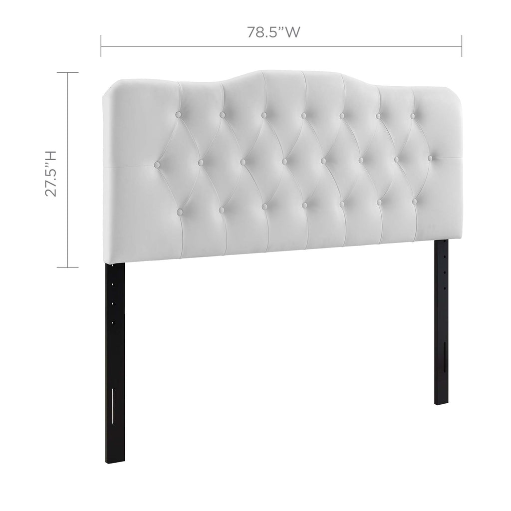 Annabel Upholstered Vinyl King Headboard - White