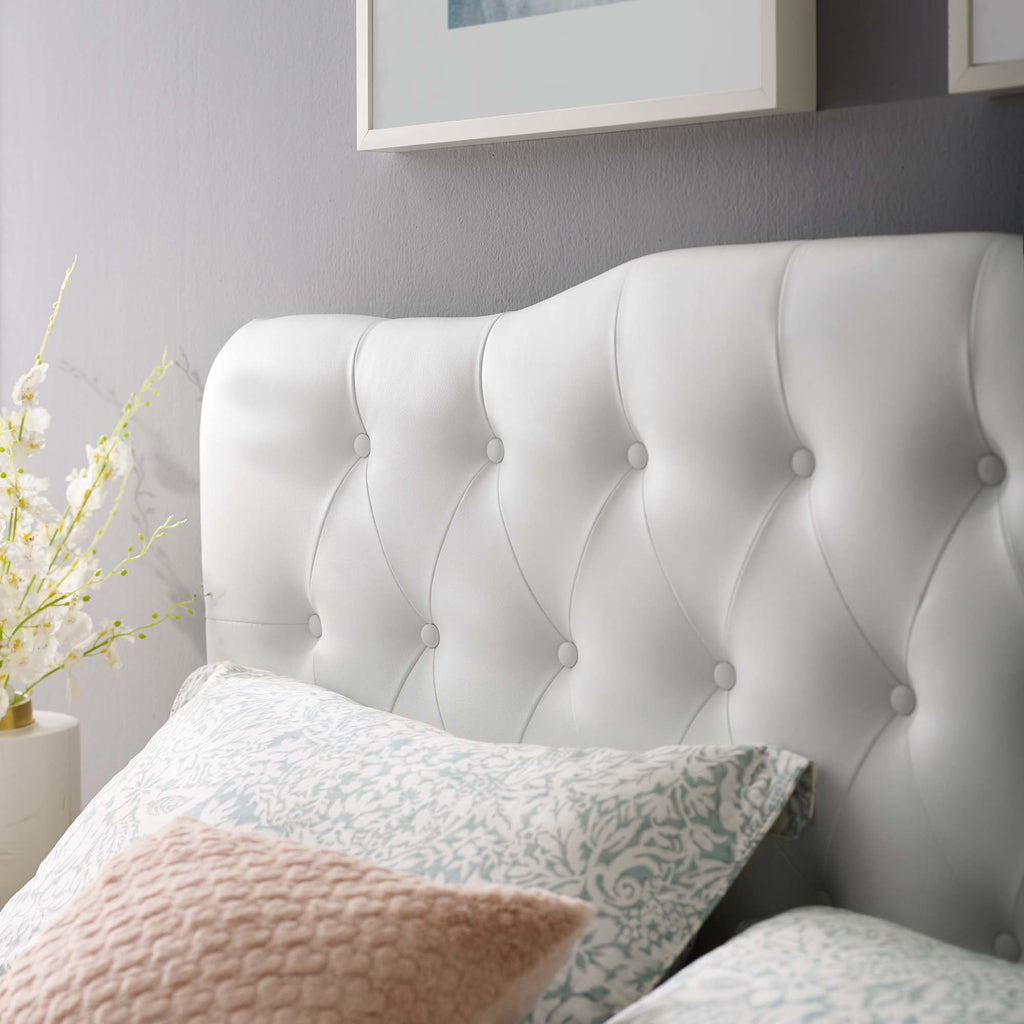 Annabel Upholstered Vinyl King Headboard - White