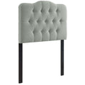 Annabel Upholstered Fabric Twin Headboard - Gray