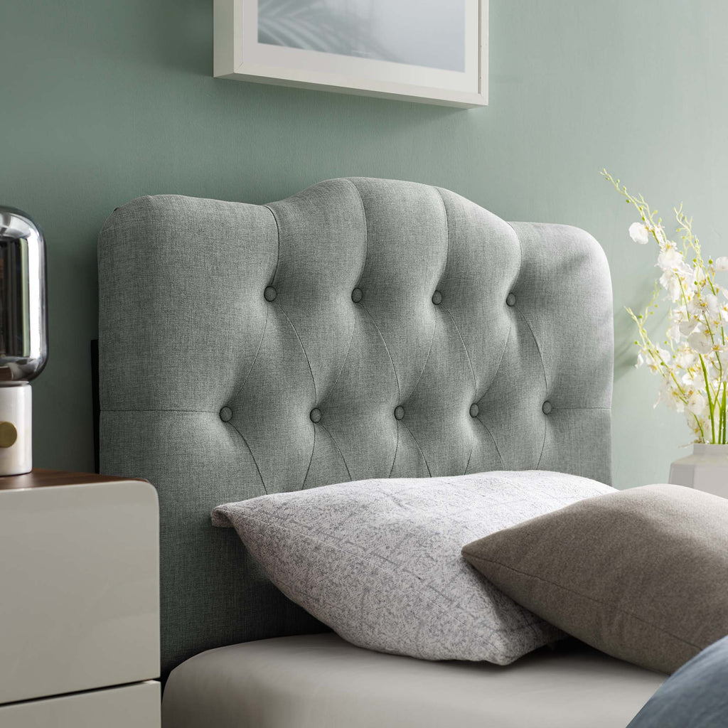 Annabel Upholstered Fabric Twin Headboard - Gray