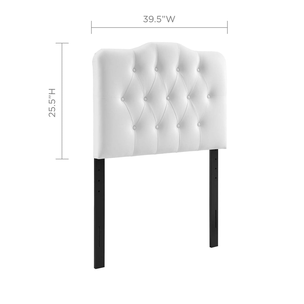 Annabel Upholstered Vinyl Twin Headboard - White