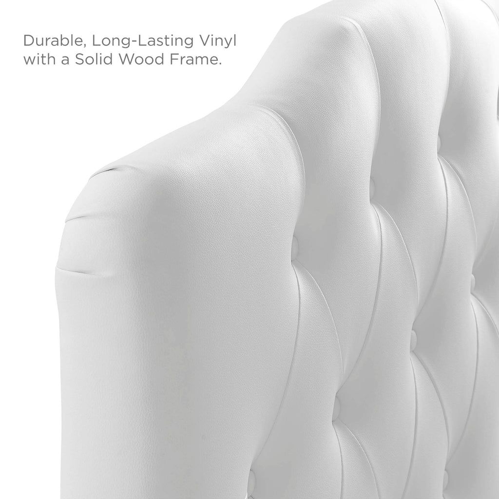 Annabel Upholstered Vinyl Twin Headboard - White