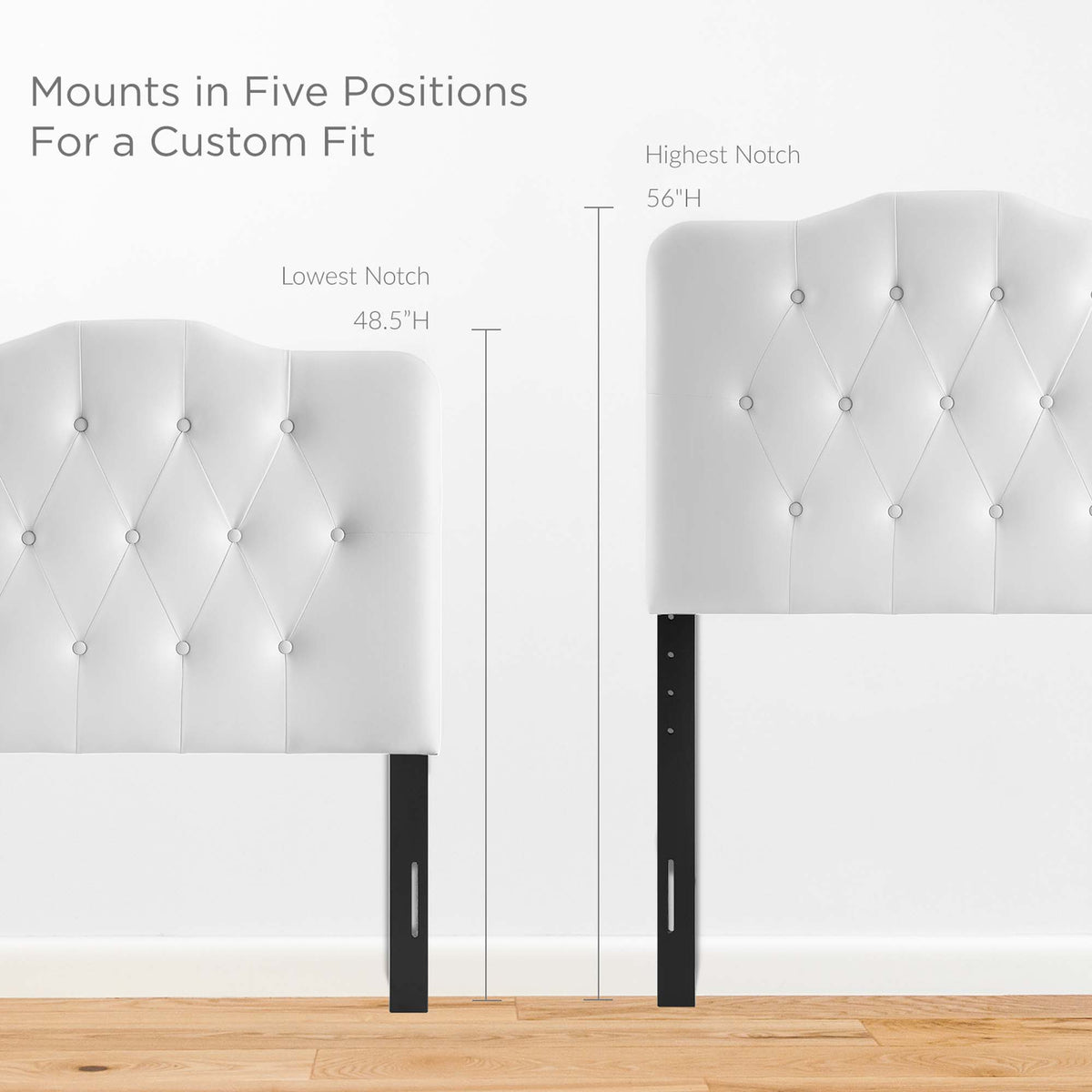 Annabel Upholstered Vinyl Twin Headboard - White