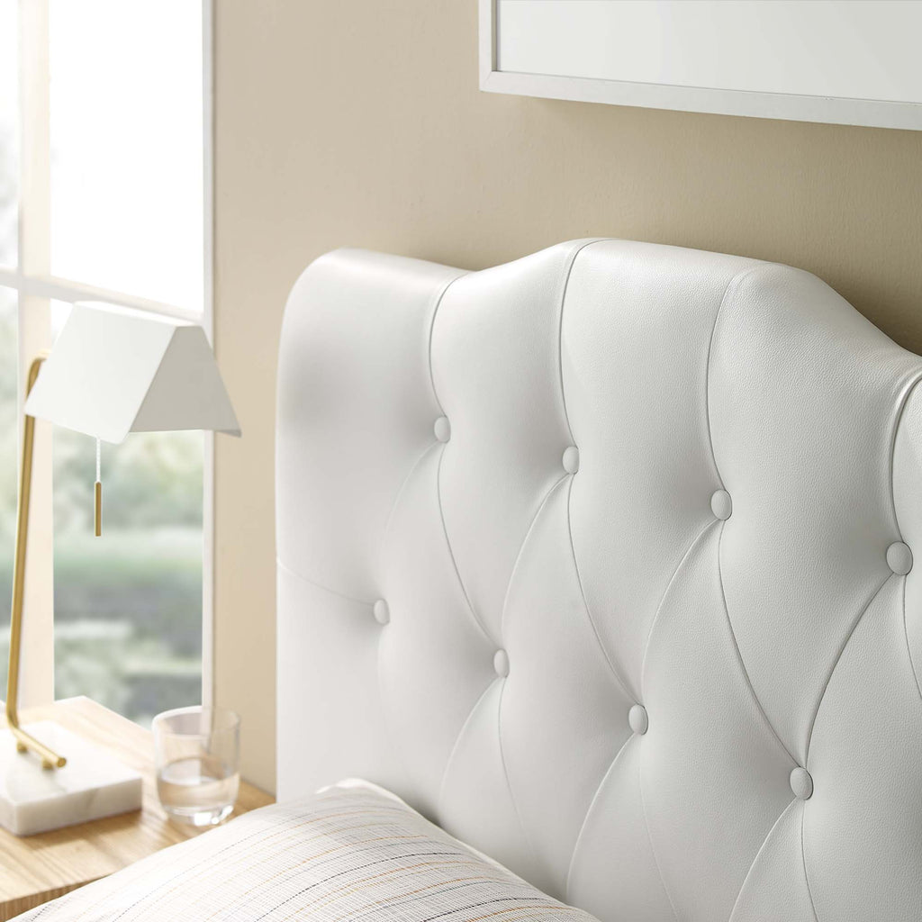 Annabel Upholstered Vinyl Twin Headboard - White