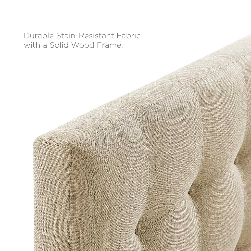 Emily Upholstered Fabric Queen Headboard - Beige